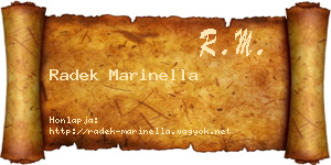 Radek Marinella névjegykártya